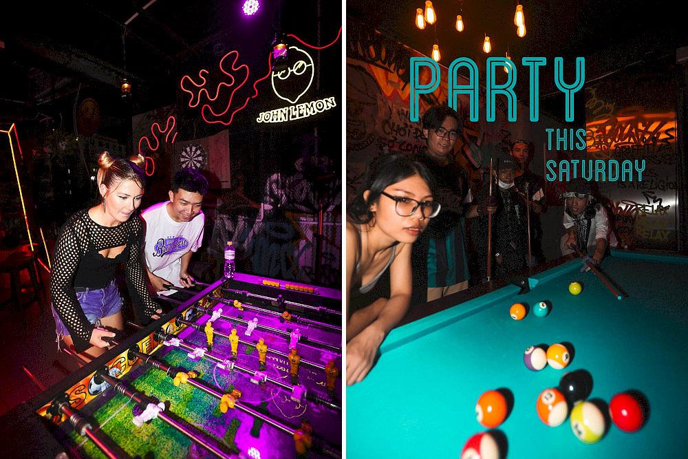 Boosh is a go-to spot for free games like beer pong, foosball, pool, and board games